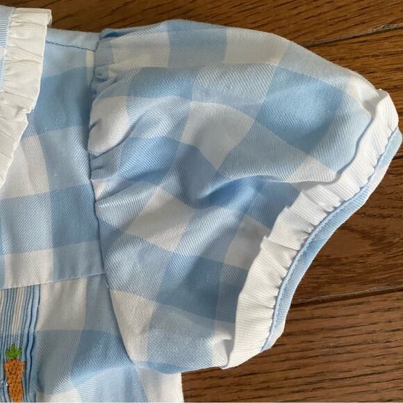 Banana Split smocked Gingham Easter Bunny Girls Boutique Dress sz 6 - Picture 7 of 12